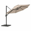 Sidehængt haveparasol 300 x 300 cm i beige polyester med sort stålstel