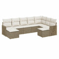 U-formet havesofasæt 300 x 230 x 85 cm i PE-rattan og akacietræ grå/gråbrun/beige